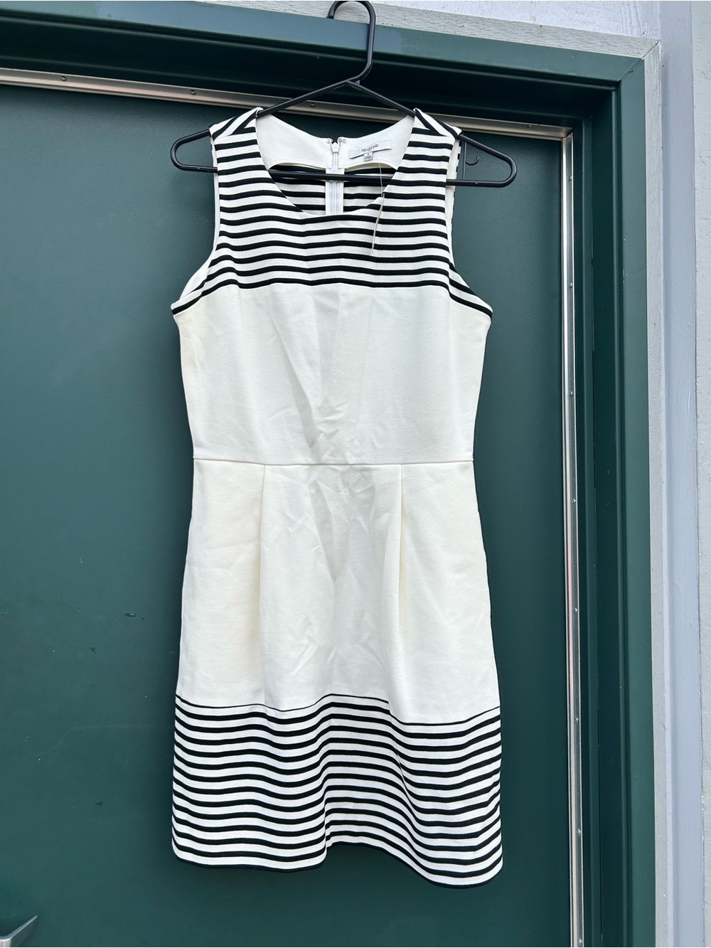 Madewell White Dress with Black Stripes - Sleeveless Mini